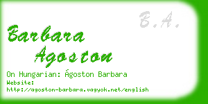 barbara agoston business card